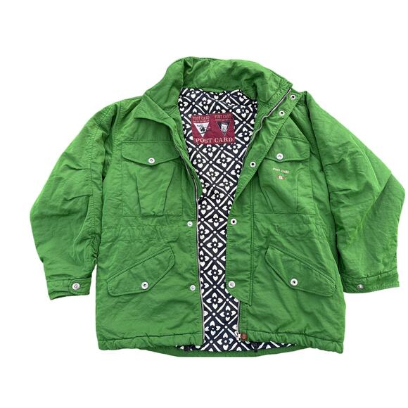 Vintage 80’s Post Card Italian ski wear 2 piece suit size 48 bright green retro - Picture 2 of 11